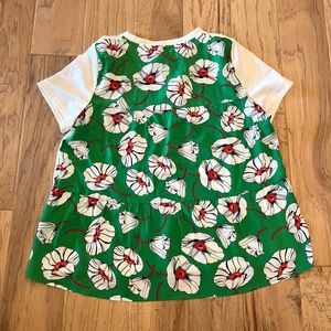 Short-sleeve, white and green floral tee by who wear what when where from Anthro